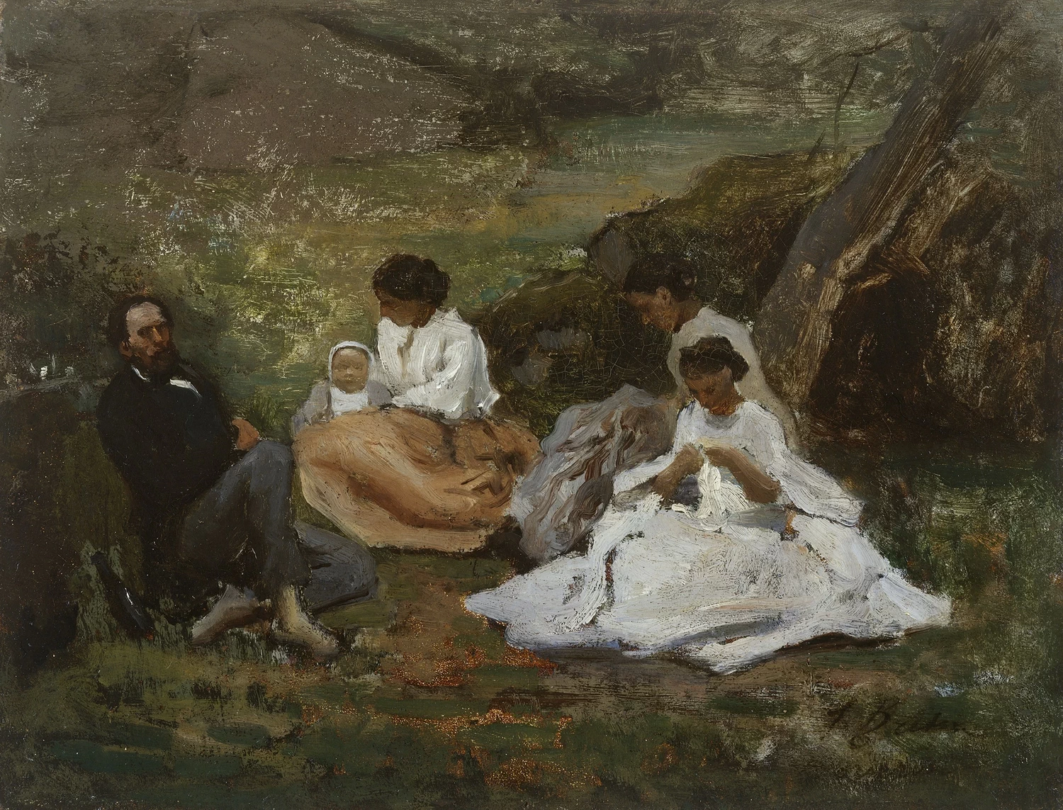 Riunione di famiglia a Bourron - Marlotte, 1857, Musée des Beaux, Arts de la ville de Paris